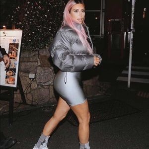 Silver Stretchy Biker Shorts